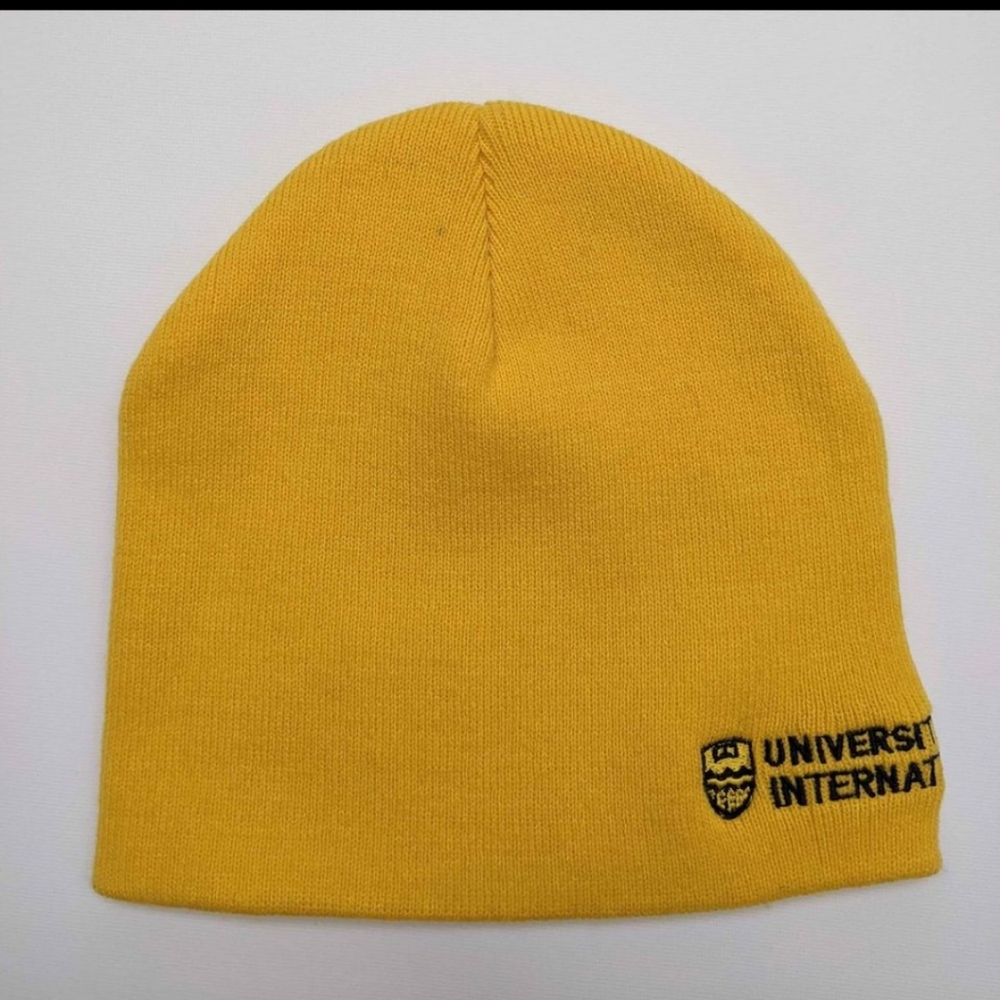 University Alberta International yellow beanie hat